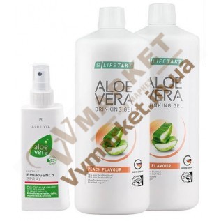 Aloe Verа гель питьевой Алоэ Вера (Алоє Вера) с добавкой Персик, набор 2 по 1л и Алоэ Вера Спрей, LR с доставкой вся Украина